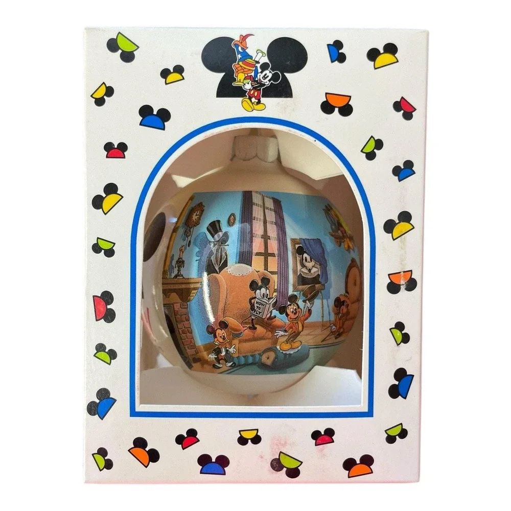 Mickey Mouse Through The Years Glass‎ Ornament